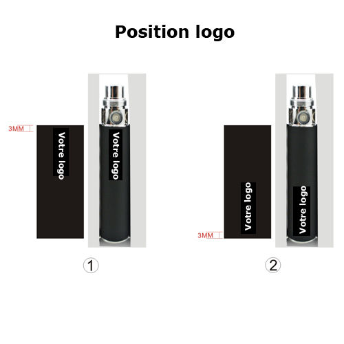 position logo sur batterie cigarette électronique